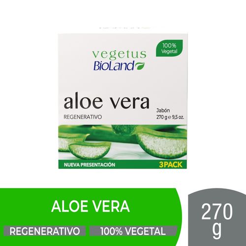 Jabón Aloe Vera Bioland Regenerativo 3 pack - 270 g