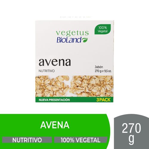 Jabón Avena Bioland Nutritivo 3 pack - 270 g