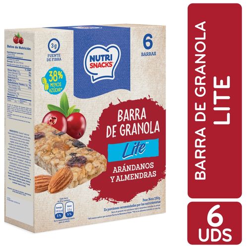 Barras de granola Nutrisnacks arándanos y almendras 6 Uds - 150 g