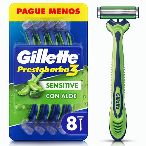 Maquinas Para Afeitar Desechables Prestobarba3 SenseCare 8 Unidades