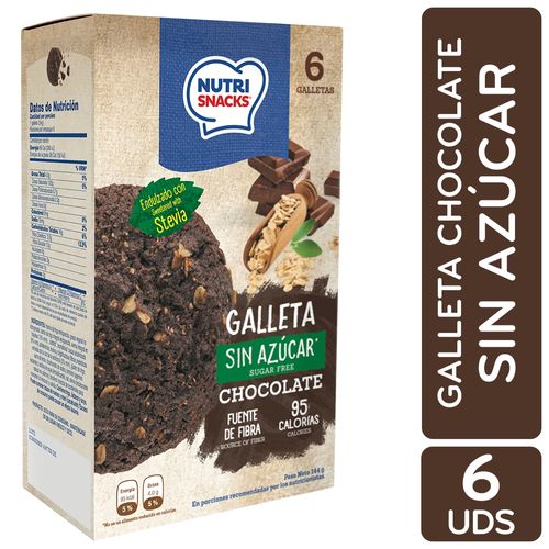 Galleta Nutrisnacks Sin Azúcar Sabor Chocolate 6Uds - 144g