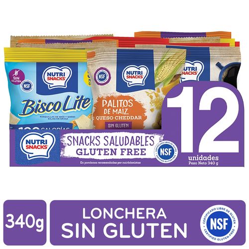 Merienda Nutrisnacks Gluten Free 12 Uds - 340 g