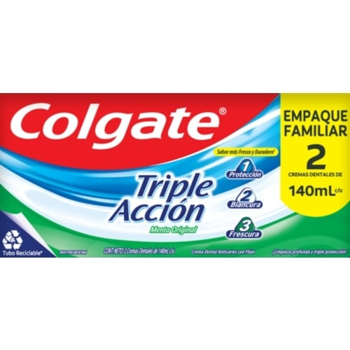 Pasta Dental Colgate Triple Acción 2 pack - 140 ml