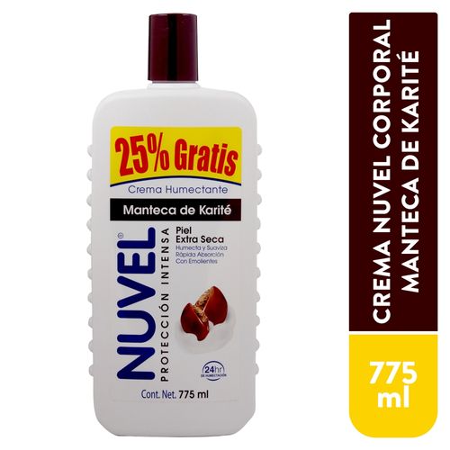 Crema corporal Nuvel manteca de karité para piel extra seca - 775 ml