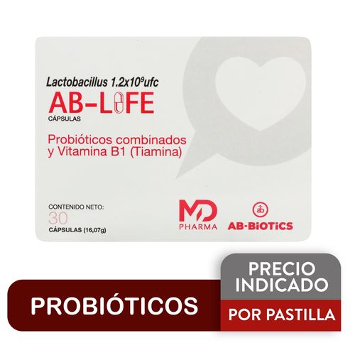 Probióticos Ablife Con Vitamina B1 - Precio Indicado Por Pastilla