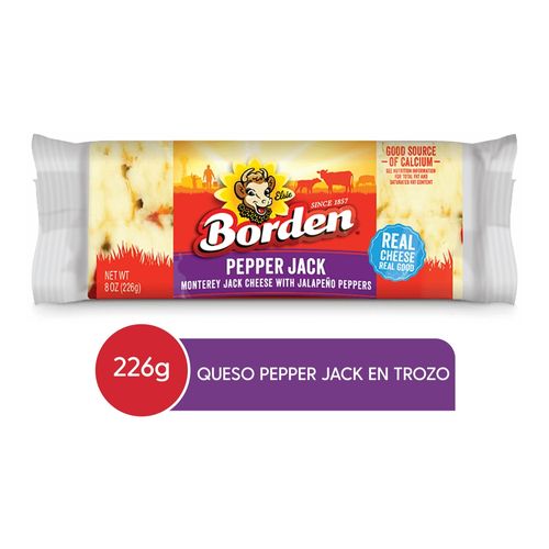 Queso Borden Pepper Jack En Trozo - 226 g