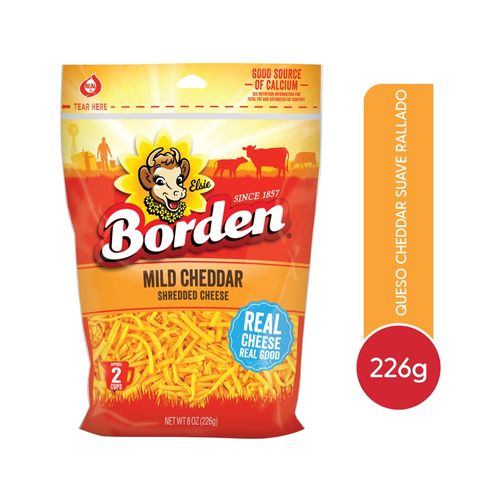 Queso Borden Cheddar Suave Rallado - 226 g