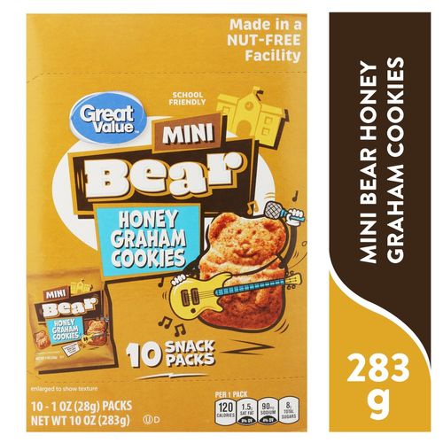 Galleta Great Value Mini Ositos Con Miel 10 PACK - 283 g