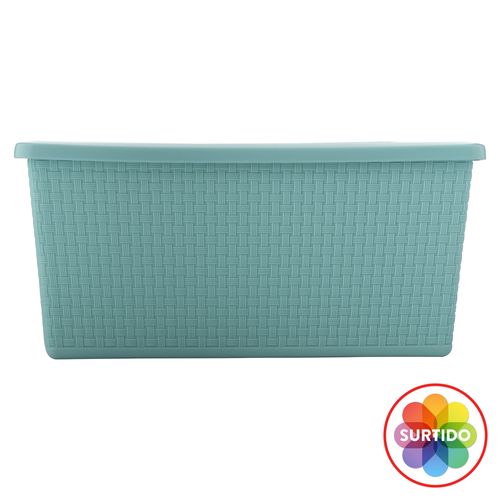 Canasta Guateplast Ratán con tapa - 22 L