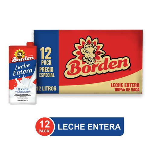 Leche Borden Entera 12 Pack - 12000 ml