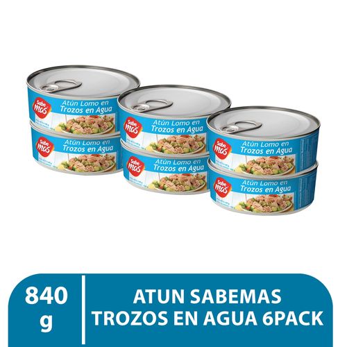 Atún Sabemas Trozos En Agua 6 PACK - 840 g