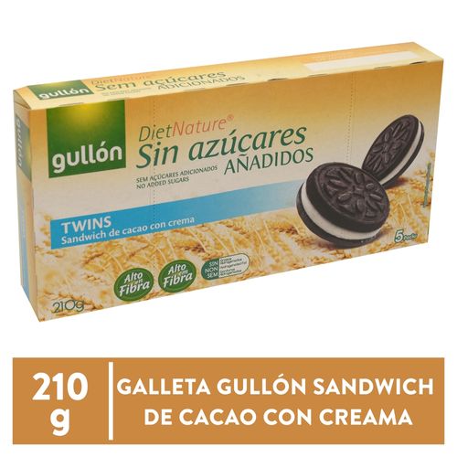 Galleta Gullon Sandwich Cacao Sin Azúcar - 210 g