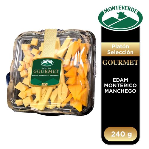 Bandeja Quesos Monteverde Madurados, Edam, Monterico Y Manchego - 240G