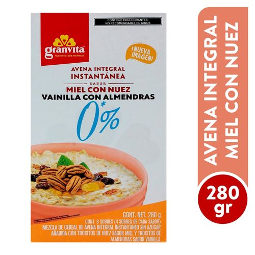 Avena Instantánea Granvita sabor miel nuez -280 g