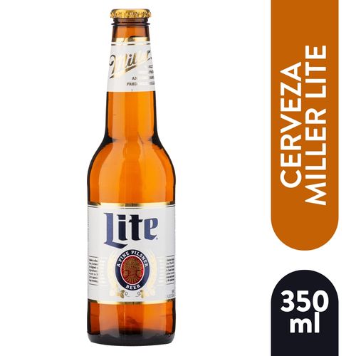 Cerveza Miller lite botella de vidrio - 355 ml