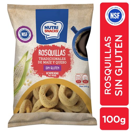 Rosquillas Nutrisnacks Tradicionales Maíz Y Queso Libre De Gluten - 100 g