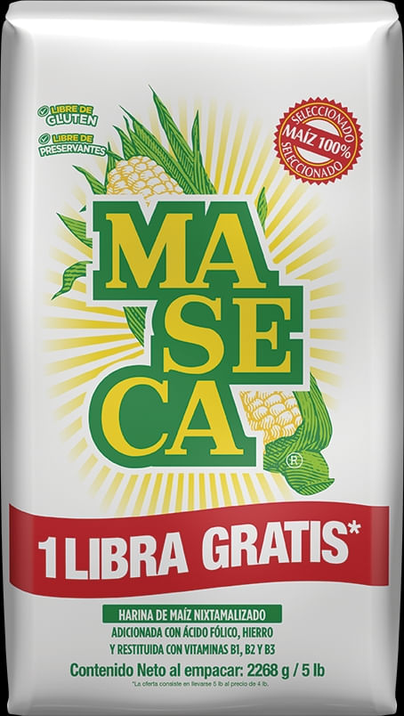 Harina Maseca de maíz nixtamalizado - 2268 g