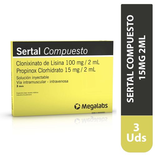 Sistema Digestivo y Antiparasitarios Megalabs Sertal Compuesto 15mg 2mlx3amp