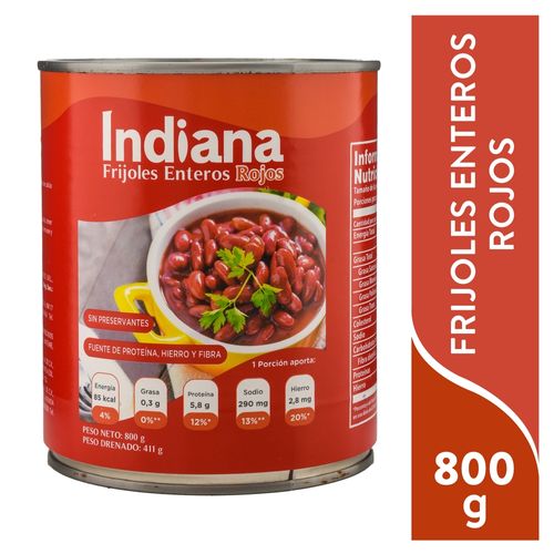Frijol rojo Indiana entero enlatado - 800 g