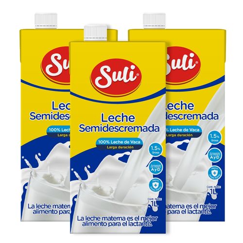 Leche Suli Semidescremada 1.5% grasa 3 Pack - 1 L