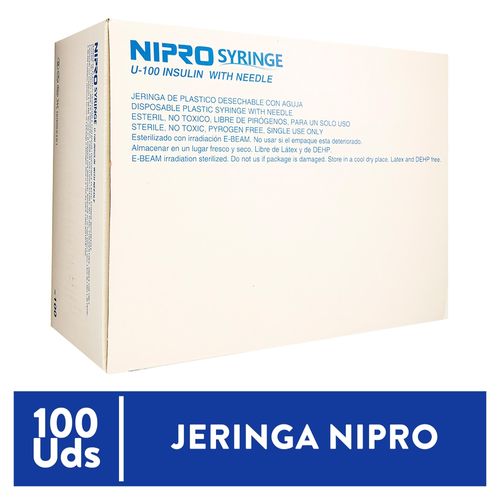 Jeringa Nipro Insulina 1ml 0.30x13Mm, Precio indicado por unidad