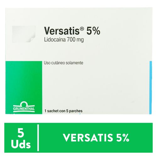 Parches Versatis 5% caja 5 parches - Precio indicado por caja