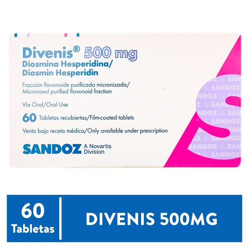 Divenis Sandoz 500 Mg, Precio indicado por unidad