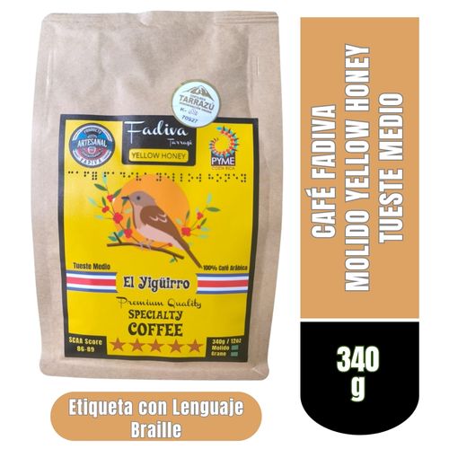 Café de Especialidad Fadiva Tarrazú Molido Yellow Honey - 340 g