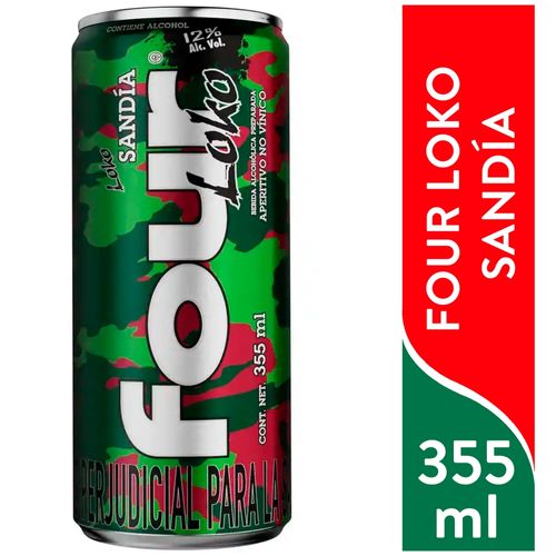 Bebida Alcoholica Four Loko Sandia 355ml