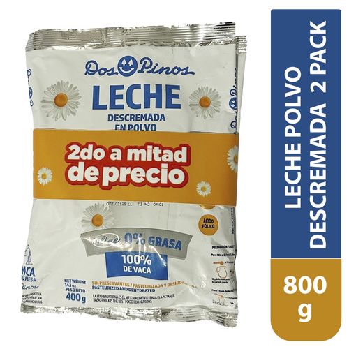 Leche polvo Dos Pinos descremada  2 Pack - 800 g
