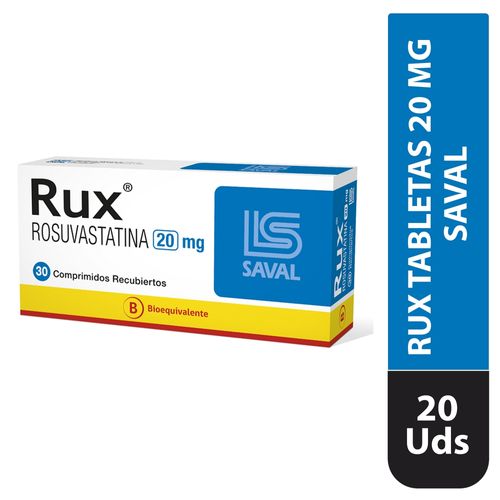 Rux 20 mg caja 30 comprimidos - Precio indicado por caja