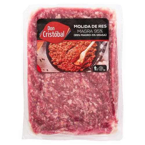 Carne Molida De Res Magra Don Cristobal, 95% Magra, 5% Grasa, Empacado