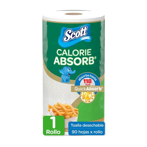 Toalla de Papel Desechable Scott Calorie Absorb 90 Hojas - 1 Rollo