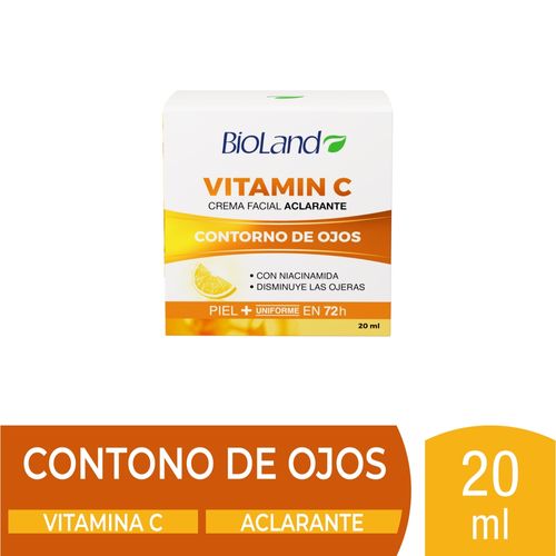 Crema Contorno de Ojos Bioland Aclarante con vitamina C y Nicinamida - 20 ml