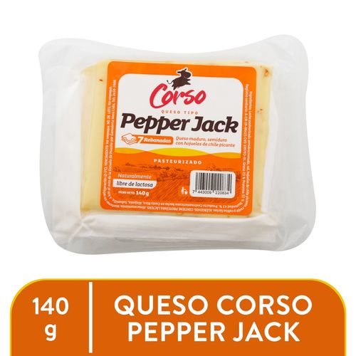 Queso Pepper Jack Rebanado 140 Gr
