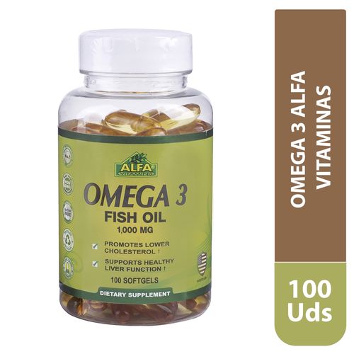 Omega 3 Alfa Vitamins frasco 100 cápsulas - Precio indicado por frasco