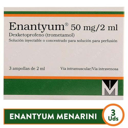 Enantyum Menarini 50 mg / 2 ml Ampolla, Precio indicado por unidad