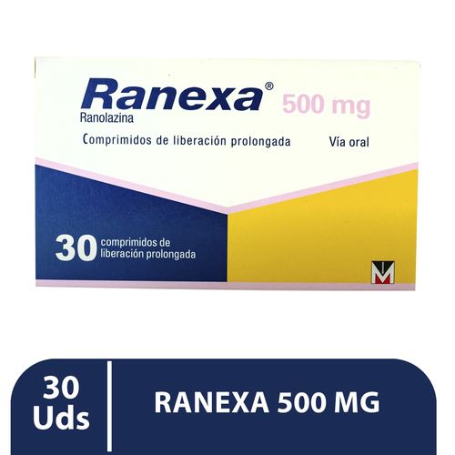 Ranexa 500 mg caja 30 comprimidos - Precio indicado por caja