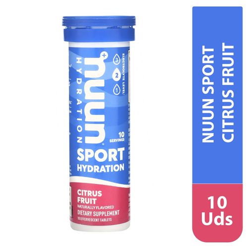 Hidratante Nuun Sport sabor frutas cítricas en tabletas - 10 Uds