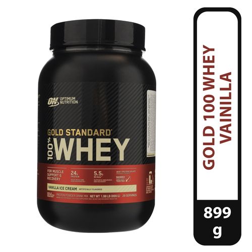 Proteína On Gold 100% whey sabor helado de vainilla - 907 g