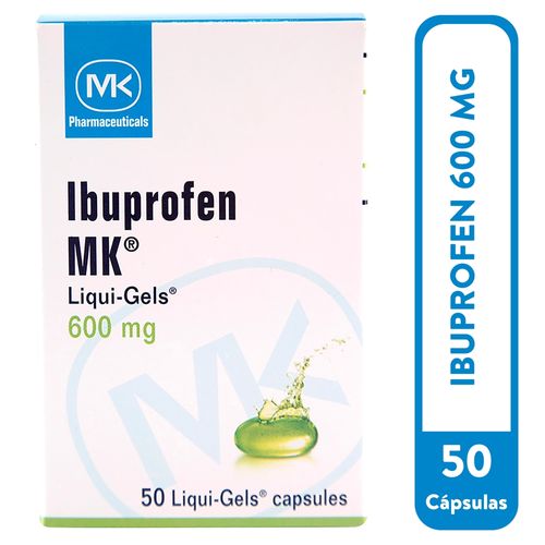 Ibuprofeno Liqui-Gels 600 Mg, Precio indicado por unidad