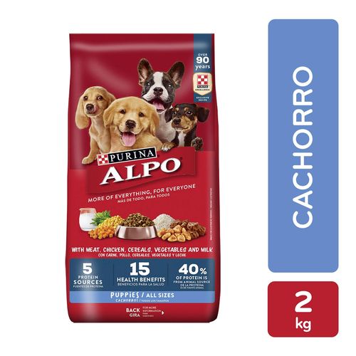 Alimento para perros Purina Alpo Cachorros con carne, pollo, cereales y vegetales - 2 kg