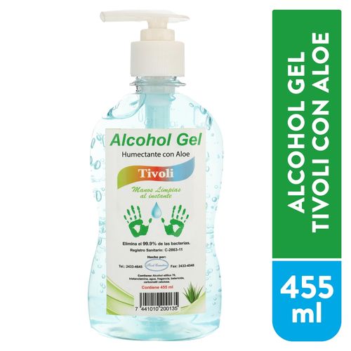 Alcohol En Gel Trivoli, Con Aloe -455 ml