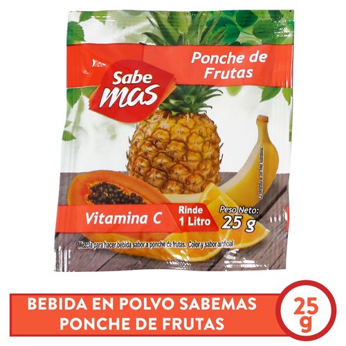 Bebida Sabemas En Polvo Ponche De Frutas - 25 g