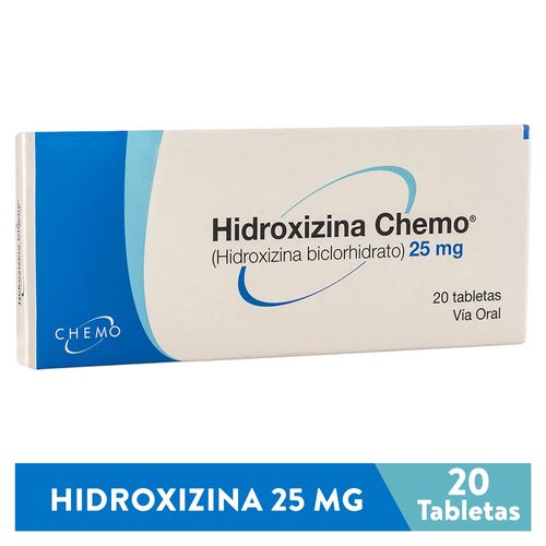 Hidroxizina Chemo 25 Mg, Precio indicado por unidad