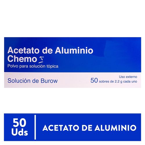 Acetato de aluminio 2,2 g caja 50 sobres - Precio indicado por sobre