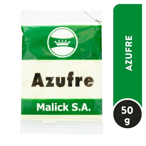Azufre Malick 50 gr, Precio indicado por unidad