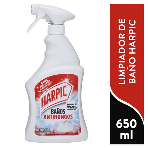 Limpiador De Baño Harpic  Anti-Hongos White & Shine Con Cloro Rociador -650ml