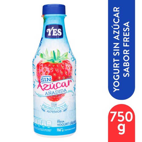 Yogurt Yes sabor fresa light líquido sin azúcar - 750 g