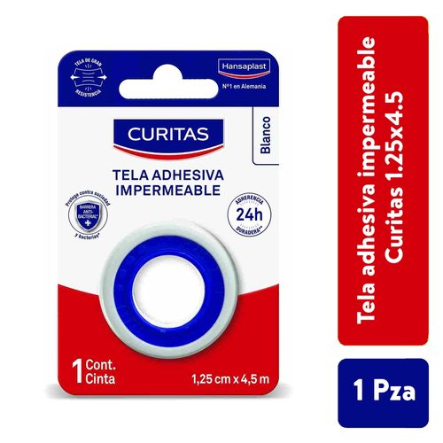 Tela Adhesiva Curitas Imperm 1.25x4.5 Unidad